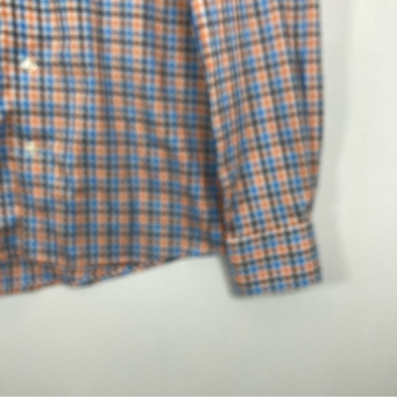 Eton Shirt Slim Mens 16.5 Slim Fit Large 42 Blue Red Plaid 100% Cotton - Picture 3 of 11